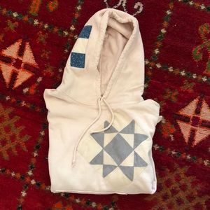 Carleen - Patchwork Hoodie - pink over-dye - size small